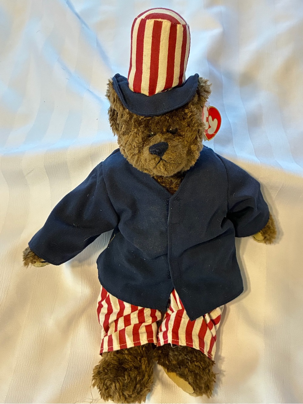 1993 Ty Attic Treasures "Samuel" Patriotic Bear dressed in an Uncle Sam costume